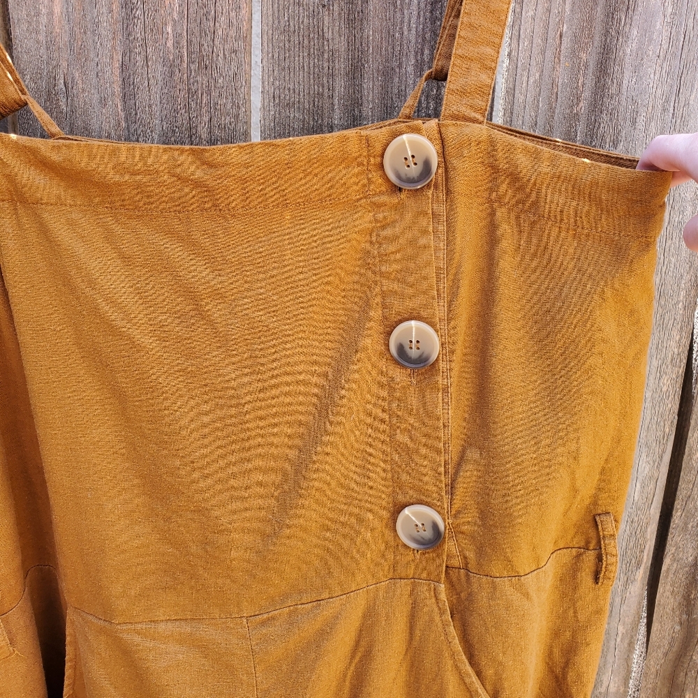 Happy × Nature Kate Hudson Linen Shorts Jumpsuit Overall Romper - Picture 4 of 9